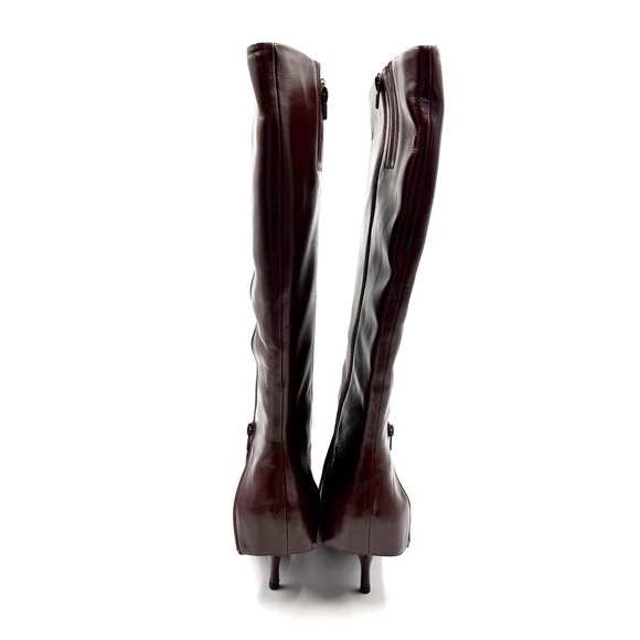 Jeffrey Campbell Cover-Up Kitten Heel Boots Brown Leather Pointed Sz 11 Women's - Picture 10 of 15